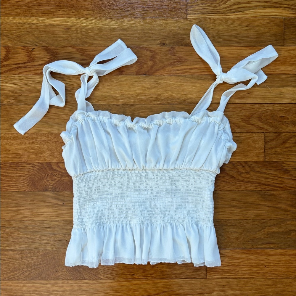 Aritzia white babydoll top
